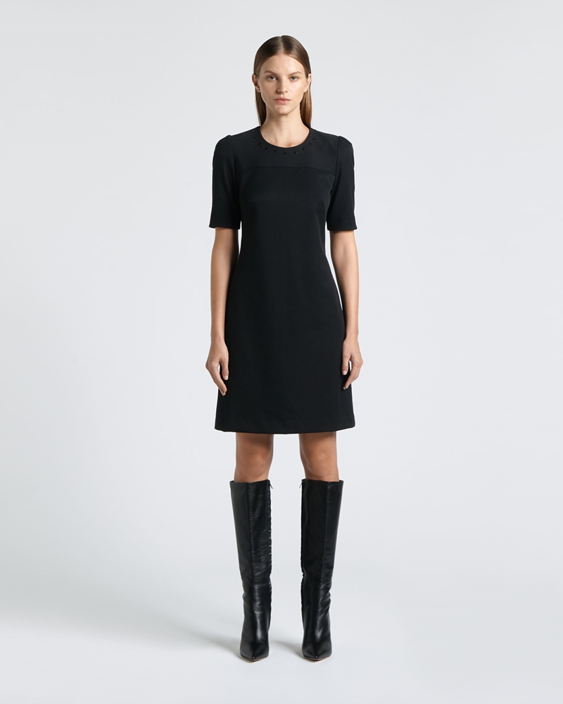 Dresses | Eco Twill Rivet Detail Shift Dress | 990 Black