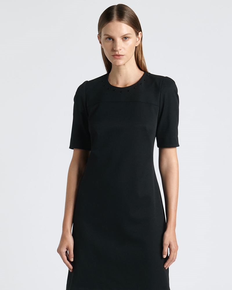 Dresses | Eco Twill Rivet Detail Shift Dress | 990 Black