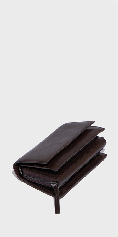 Accessories | Accordion Leather Bag | 890 Black/Chocolate