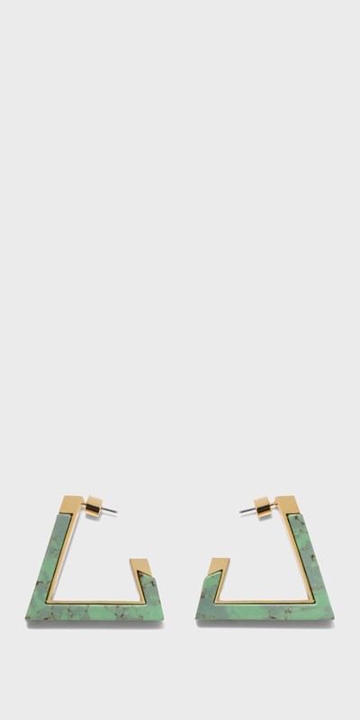 Sale  | Trapeze Hoop Earrings | 328 Vibrant Green