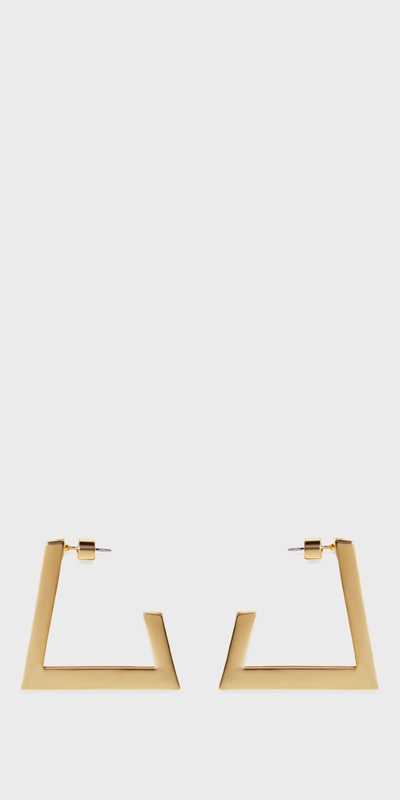 Accessories | Trapeze Hoop Earring | 160 Gold