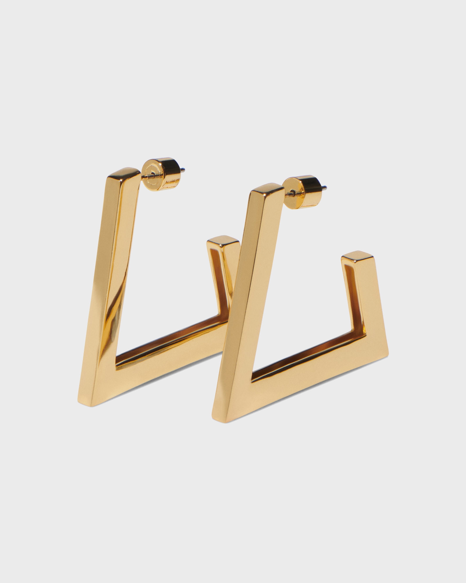 Accessories | Trapeze Hoop Earrings | 160 Gold