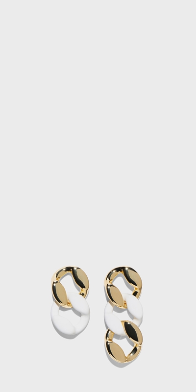 Sale | Drop Chain Earrings | 100 White