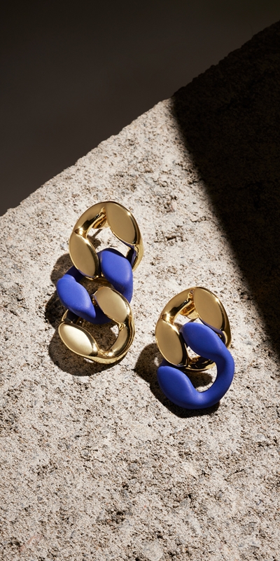 Accessories  | Drop Chain Earrings | 710 Blue