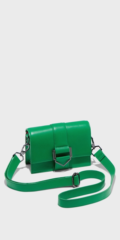 Cue Cares - Sustainable | Mini Leather Bag | 328 Vibrant Green