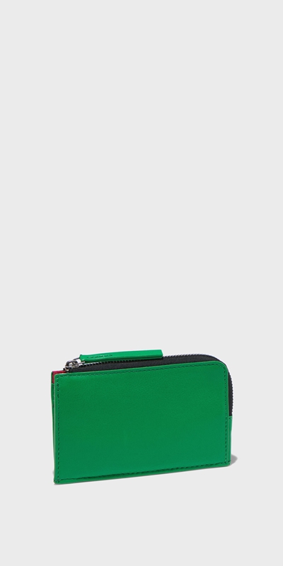 Sale | Leather Card Holder | 328 Vibrant Green