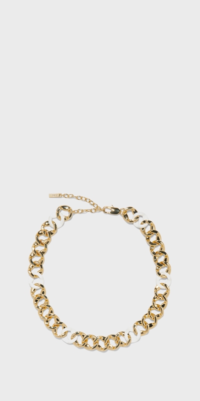 Sale | Coloured Chain Necklace | 100 White