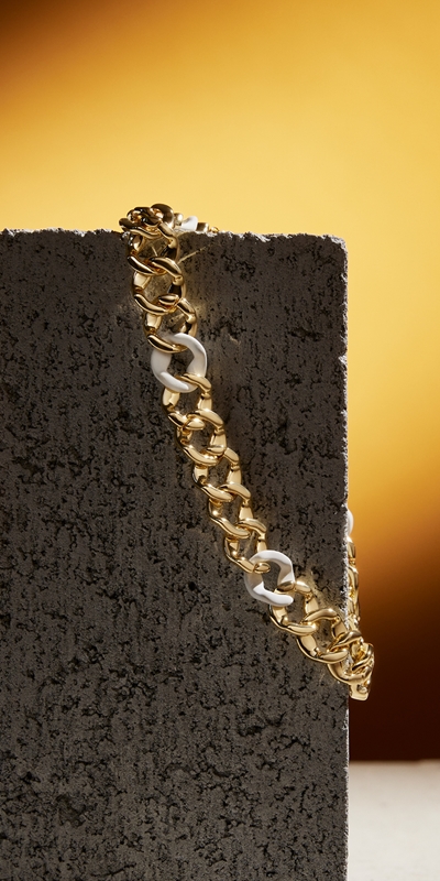 Accessories  | Coloured Chain Necklace | 100 White