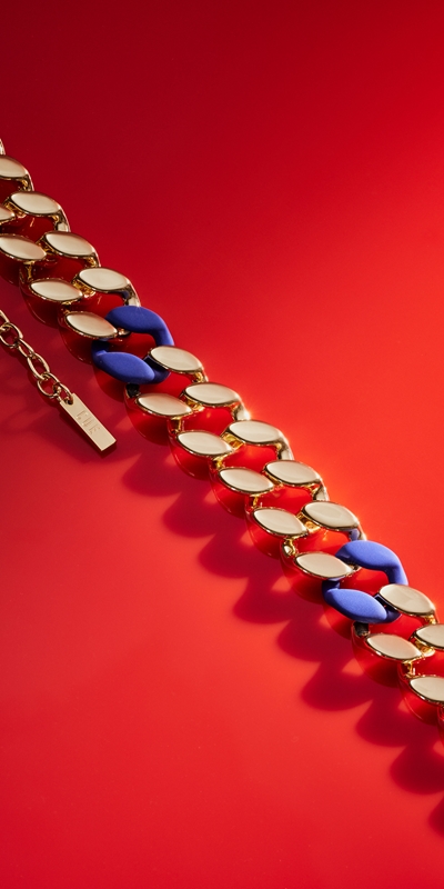 Sale  | Coloured Chain Necklace | 710 Blue