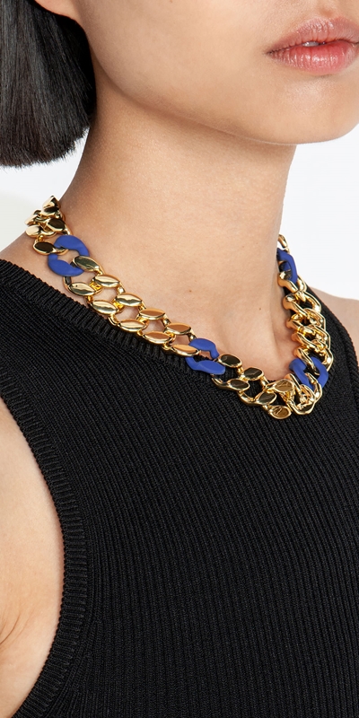Accessories | Coloured Chain Necklace | 710 Blue