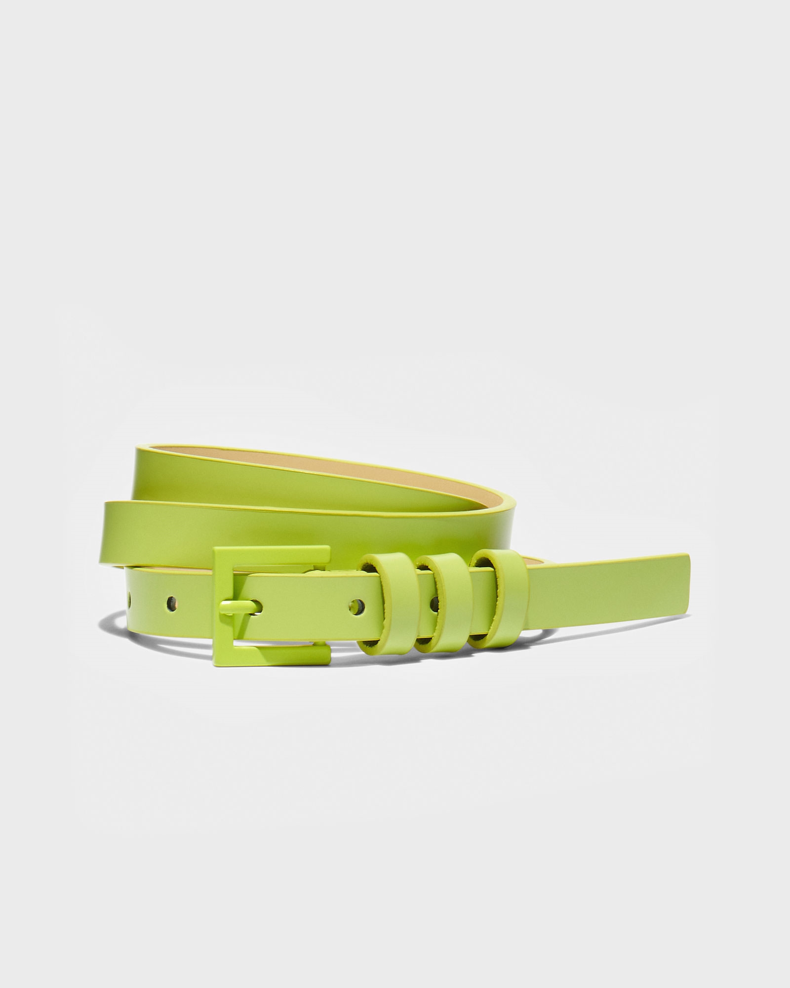 Accessories | Square Buckle Narrow Belt | 309 Lime