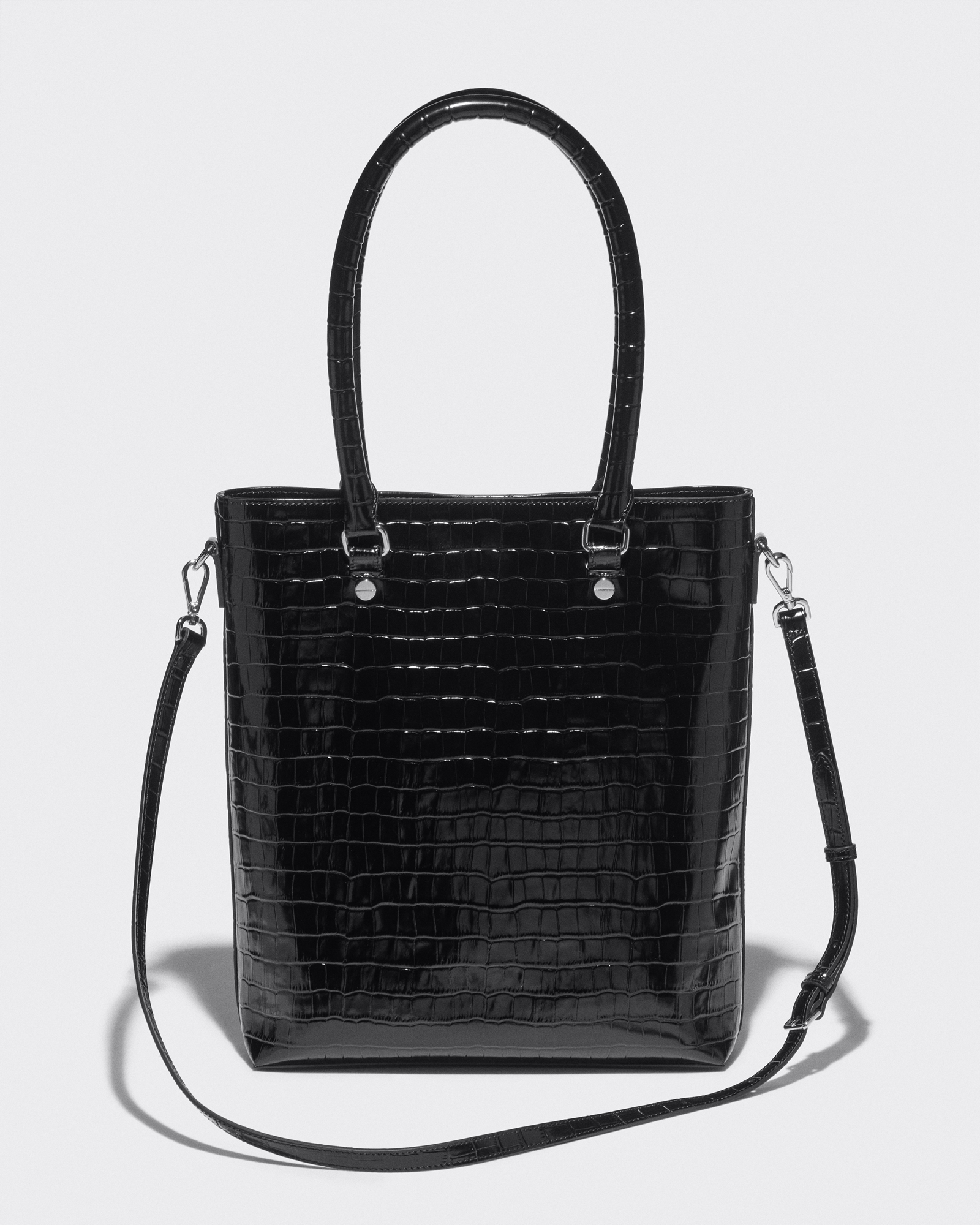 Accessories | Croc Embossed Leather Tote | 990 Black
