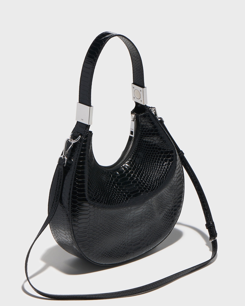 Accessories | Croc Embossed Crescent Bag | 990 Black