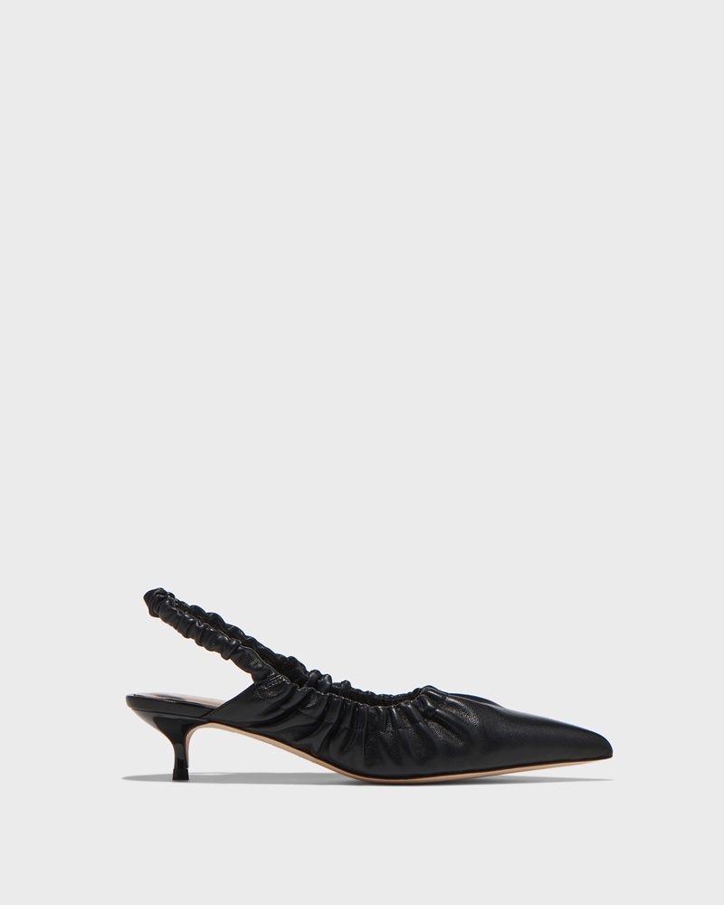 Leather | Leather Slingback Heel | 990 Black