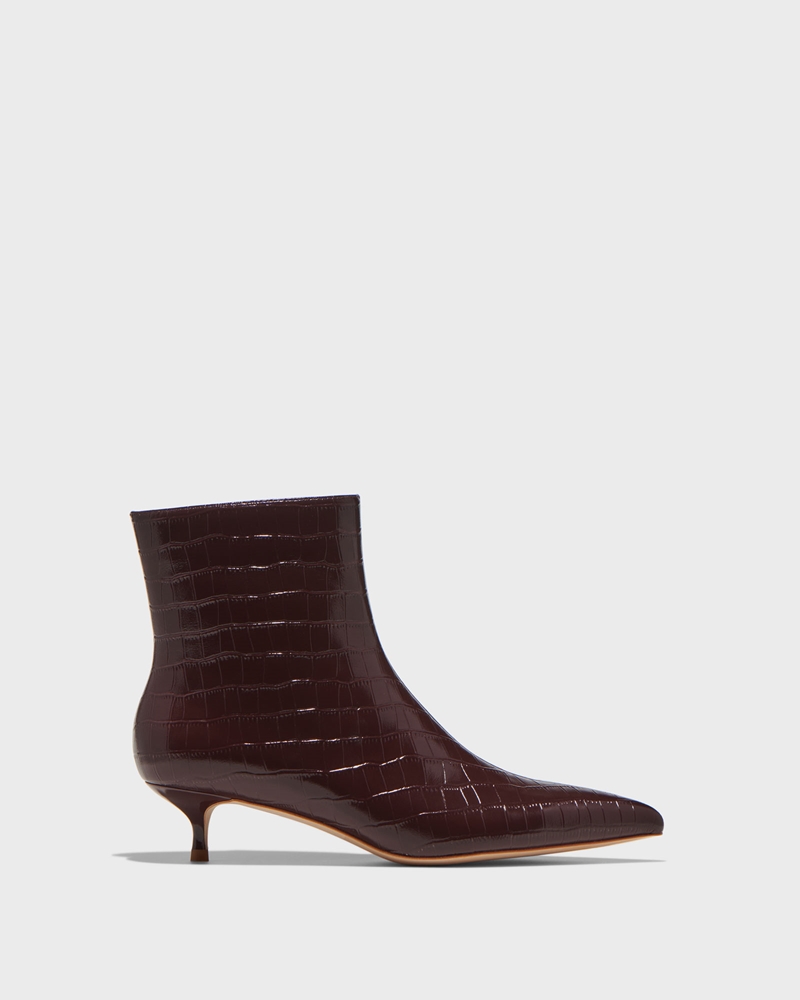 Accessories | Pinot Croc Embossed Leather Boot | 694 Pinot