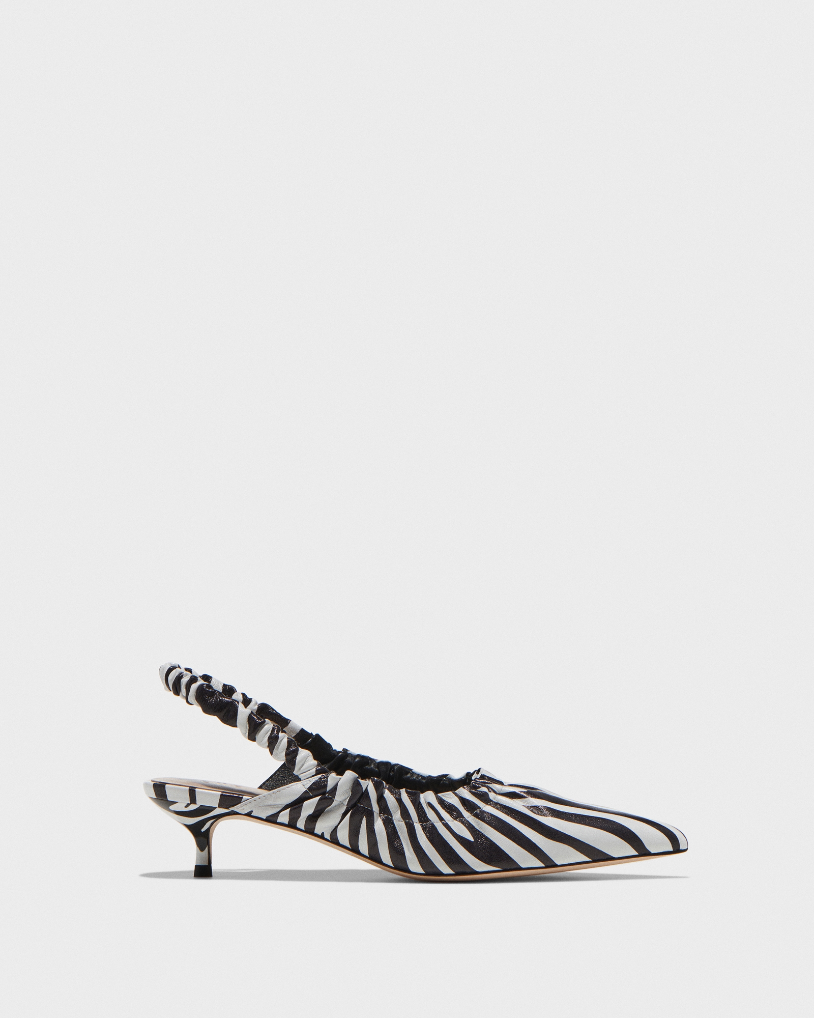 Accessories | Printed Leather Slingback Heel | 988 Black/White