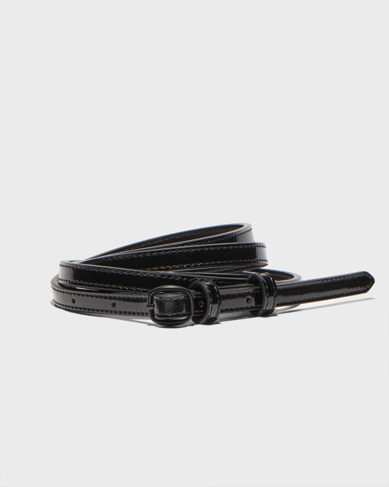 Leather | Leather Double Wrap Belt | 990 Black