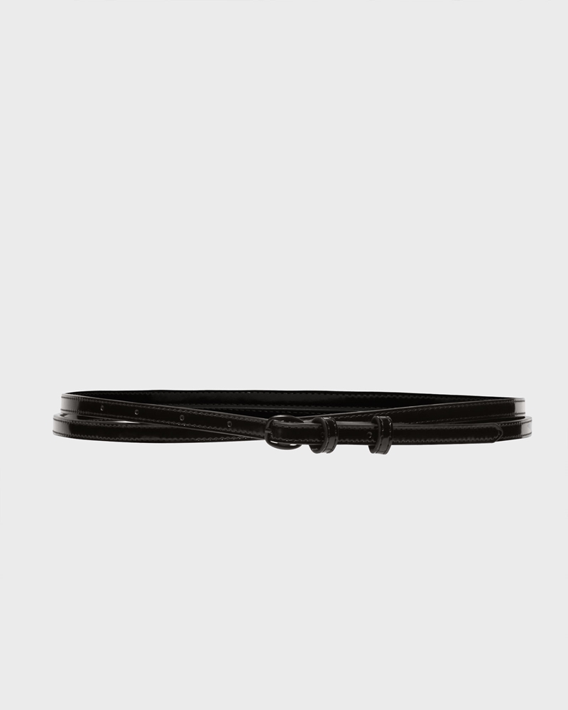 Accessories | Leather Double Wrap Belt | 990 Black