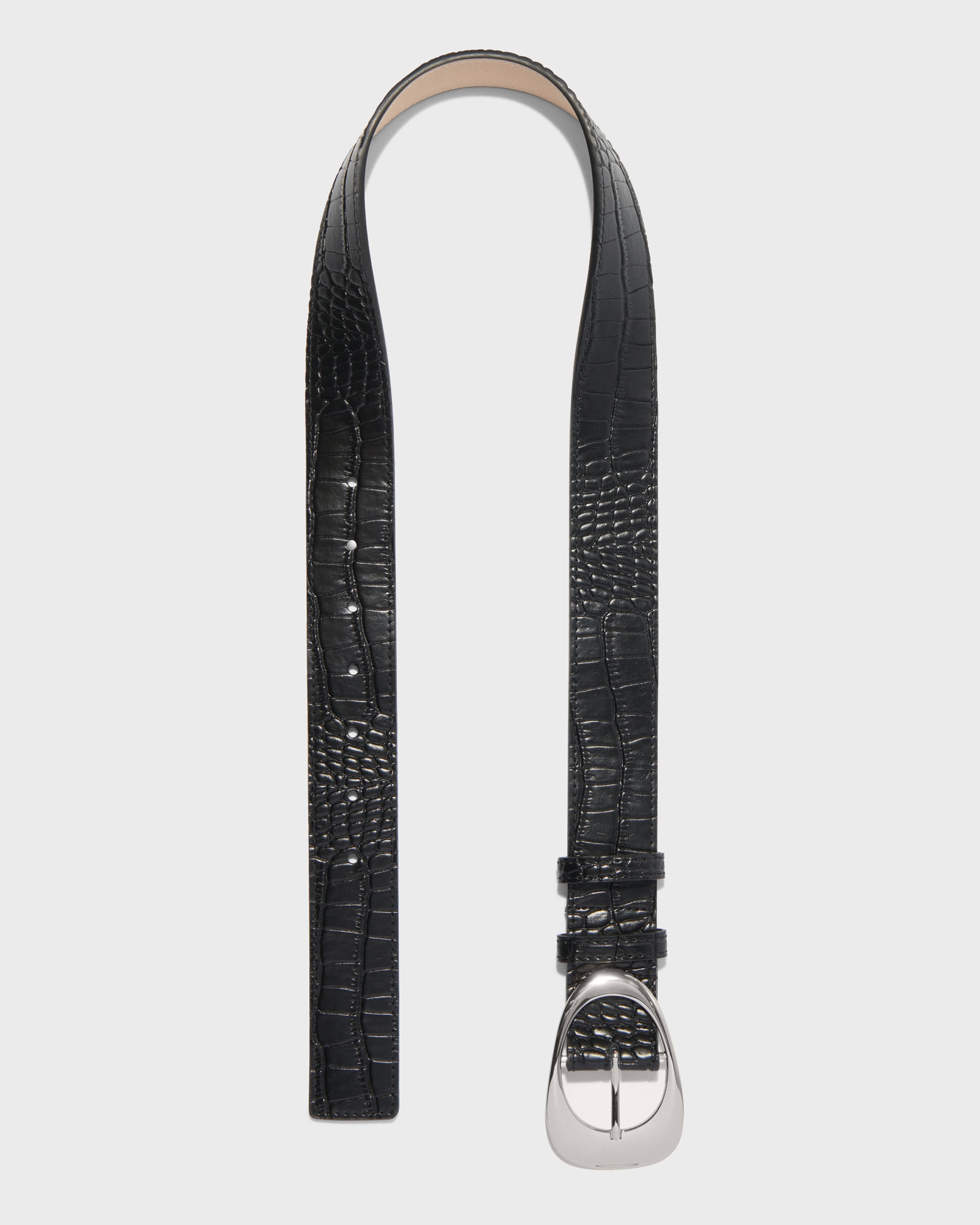 Leather  | Embossed Leather Belt | 990 Black