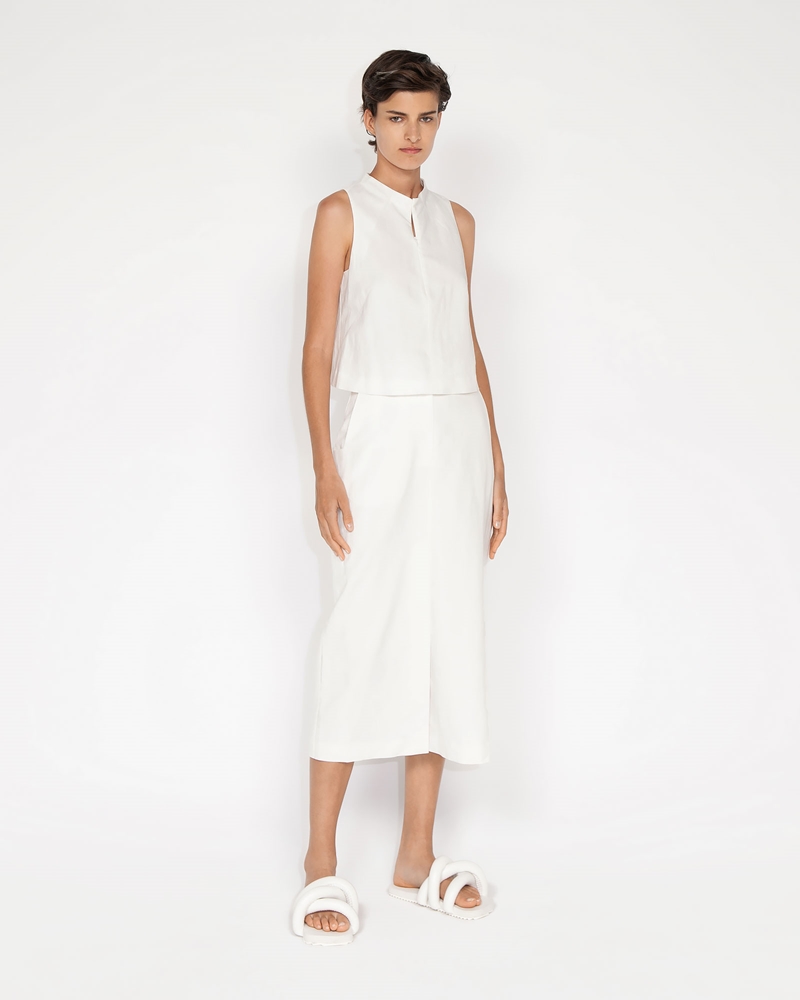 | Cotton Linen Column Skirt