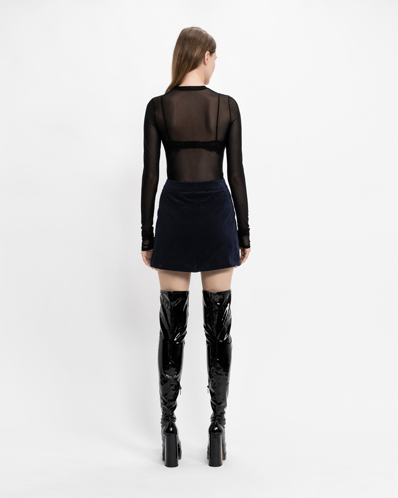 Skirts  | Midnight Velvet Mini Skirt | 780 Ink