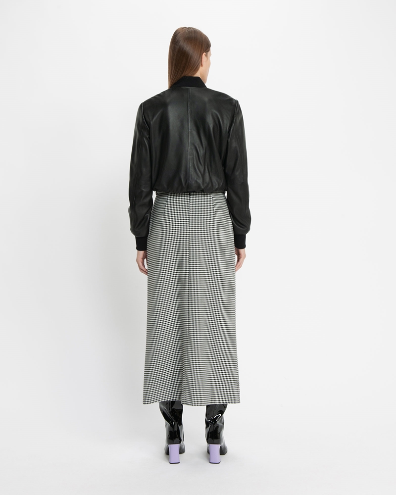 Skirts  | Houndstooth Maxi Skirt | 988 Black/White