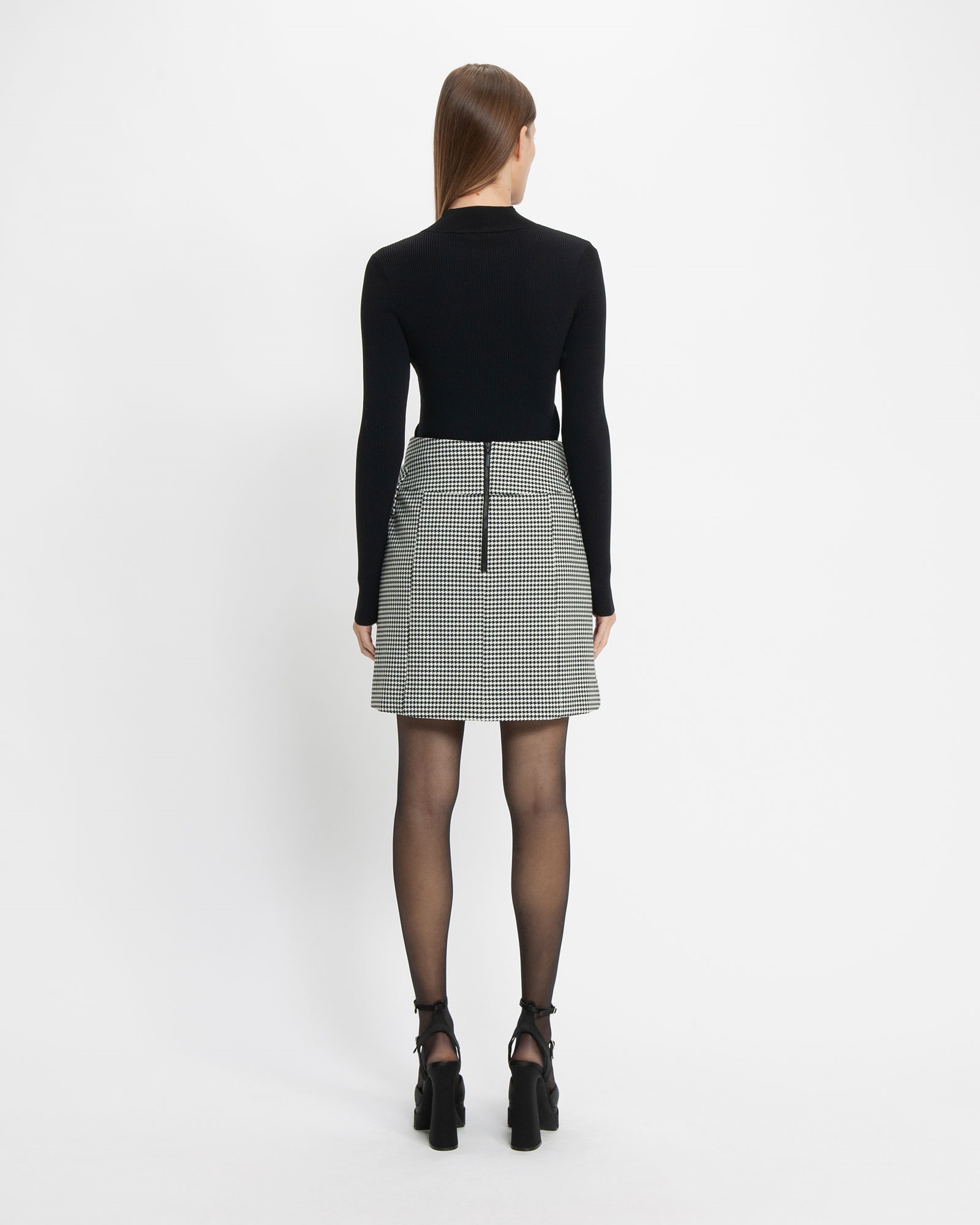 Skirts | Houndstooth Mini Skirt | 988 Black/White