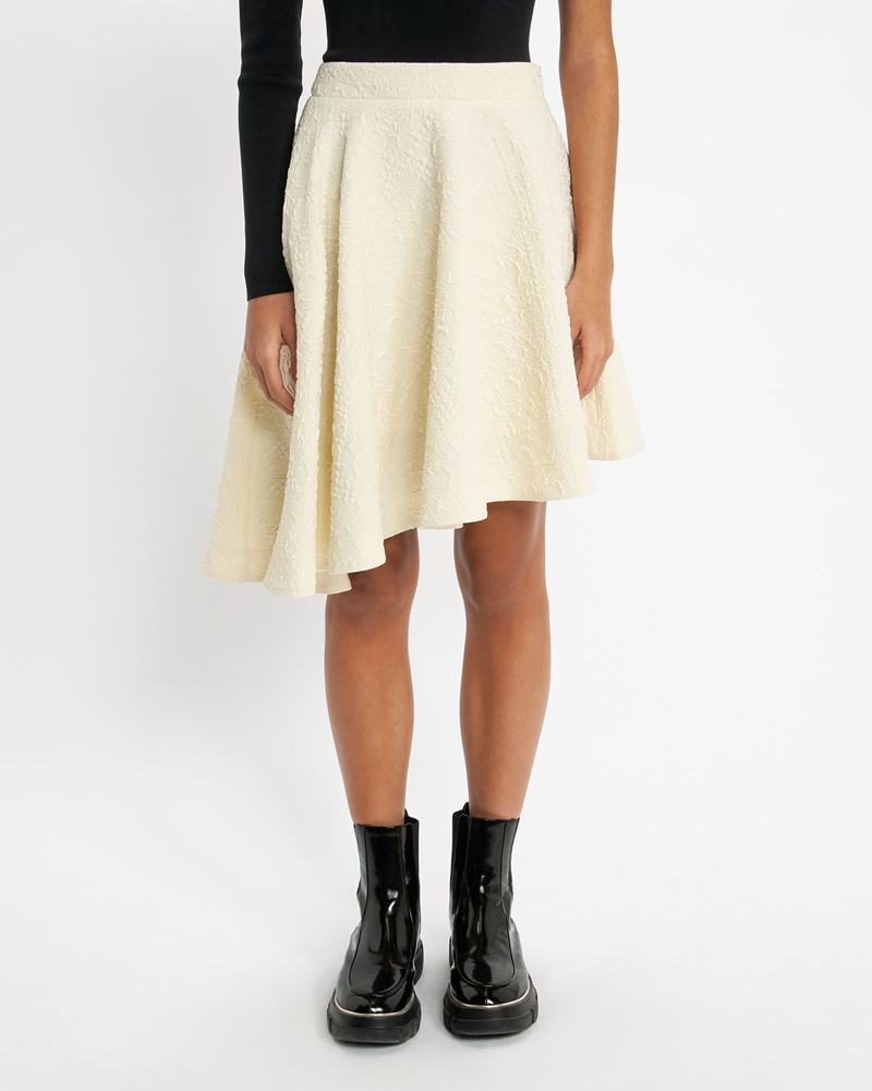 Skirts | Jacquard Asymmetric Skirt | 103 Ivory