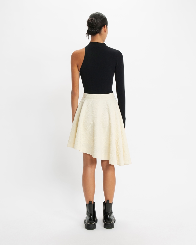 Skirts  | Jacquard Asymmetric Skirt | 103 Ivory
