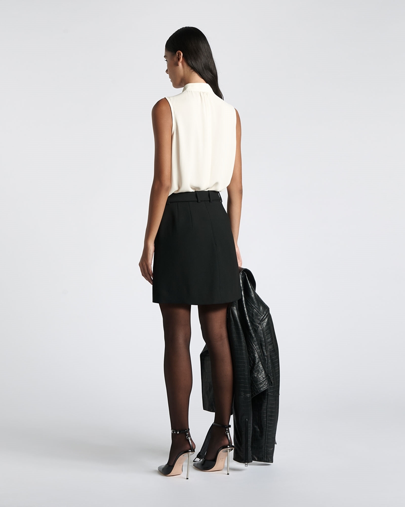 Skirts  | A-Line Belted Mini Skirt | 990 Black