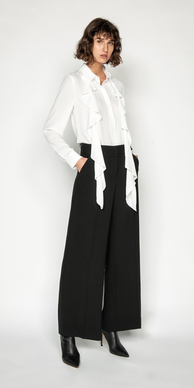 Download Crepe Snap Front Wide Leg Pant | Buy Pants Online - Cue