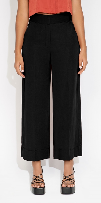 Pants  | Modal Buckled Waist Pant | 990 Black