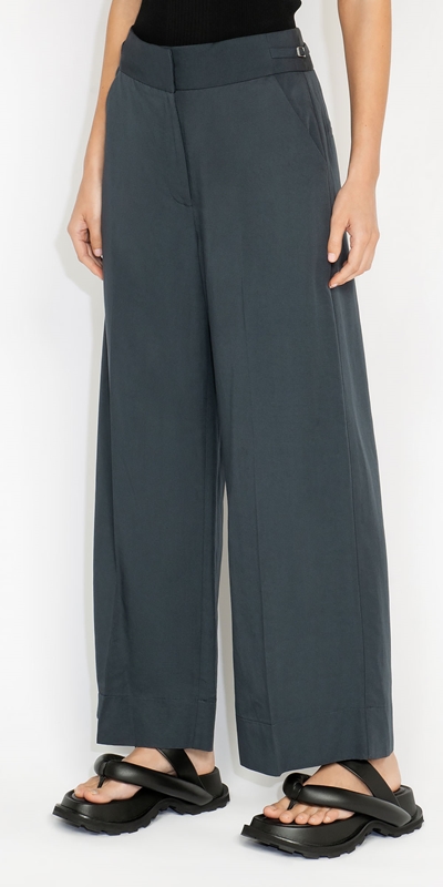Wear to Work  | Modal Buckled Waist Pant | 954 Graphite