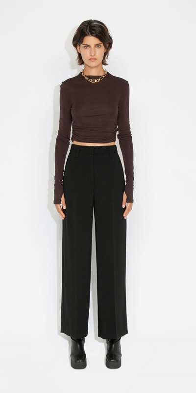 Wear to Work | High Waisted Wide Leg Pant | 990 Black
