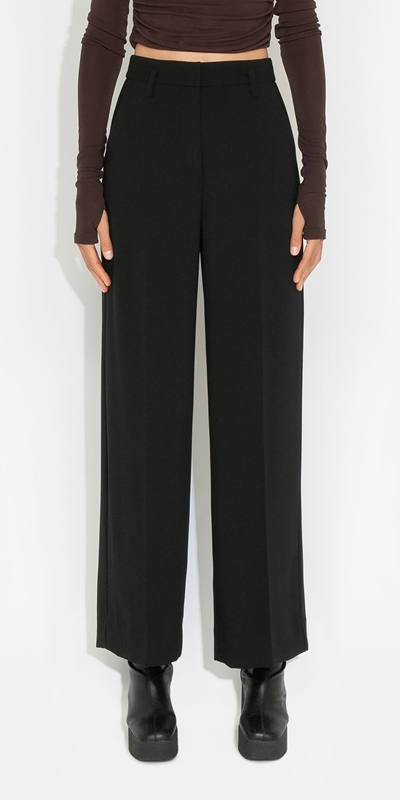Wear to Work  | High Waisted Wide Leg Pant | 990 Black