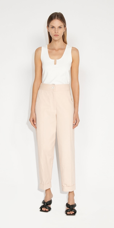 High Summer | Cotton Drill Tapered Pant | 153 Pale Peach