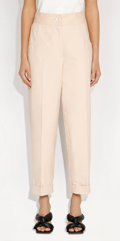 Cue Cares - Sustainable  | Cotton Drill Tapered Pant | 153 Pale Peach