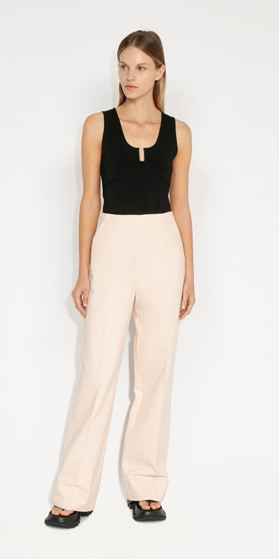 Cue Cares - Sustainable | Cotton Drill Wide Leg Pant | 153 Pale Peach