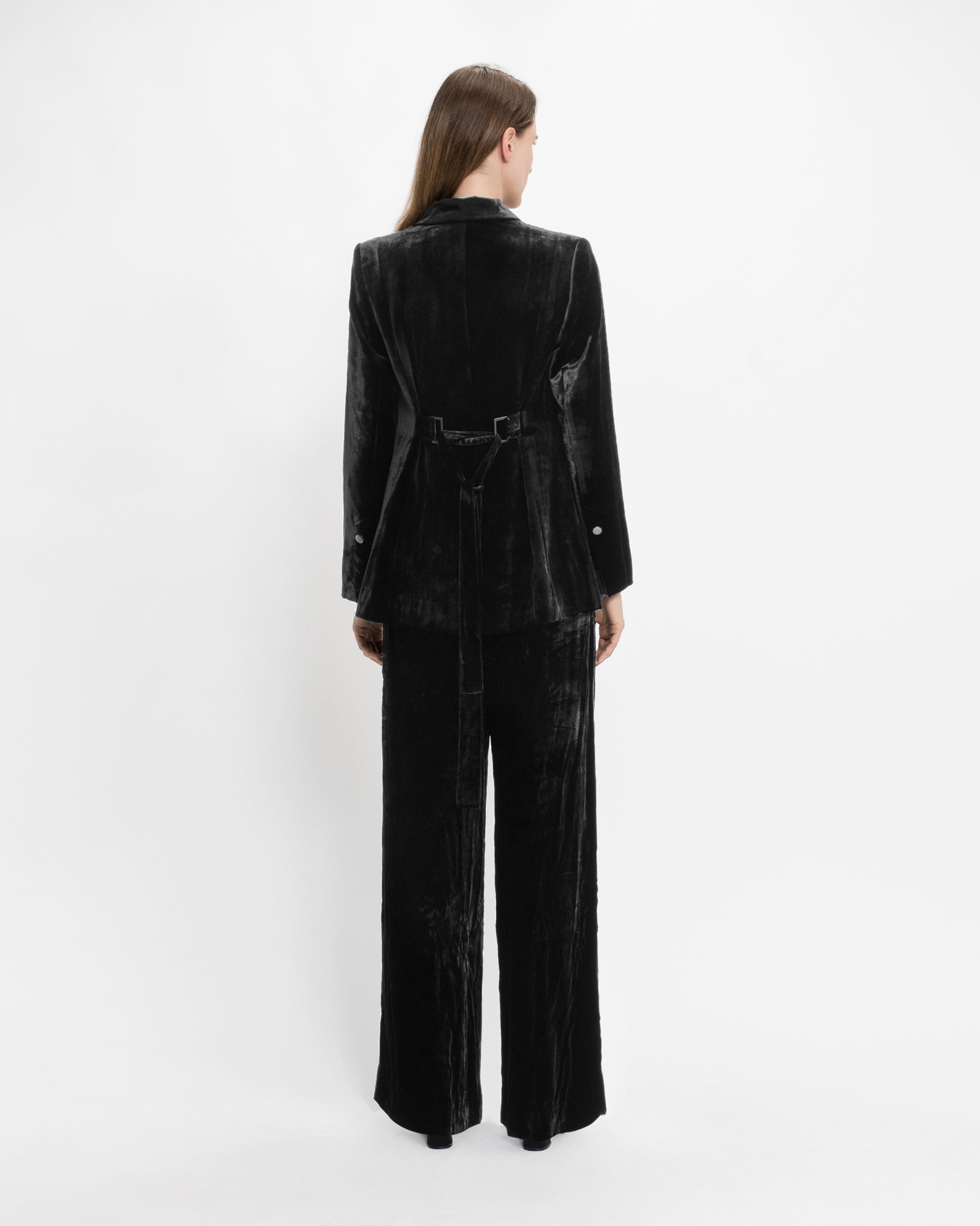 Pants | Silk Velvet Tuxedo Pant | 990 Black