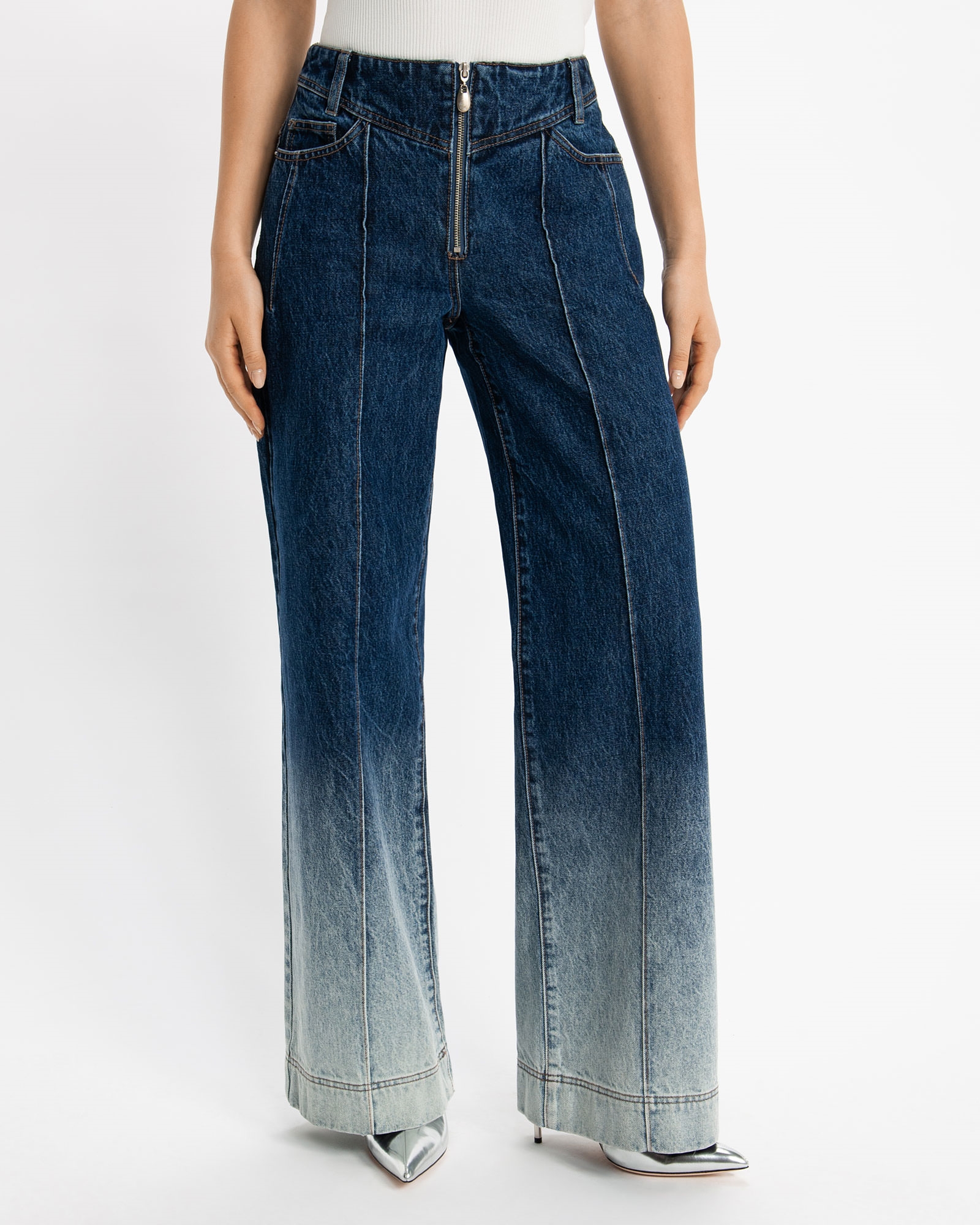 Pants  | Zip Front Wide Leg Jeans | 776 Indigo