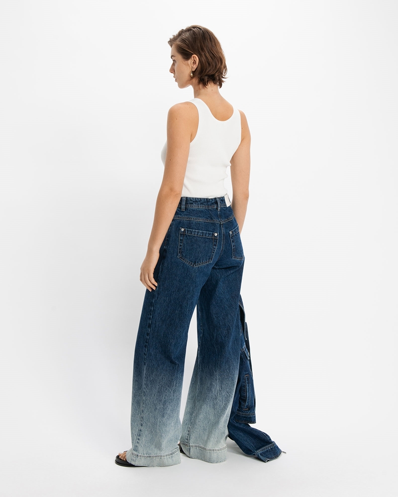 Pants  | Zip Front Wide Leg Jeans | 776 Indigo