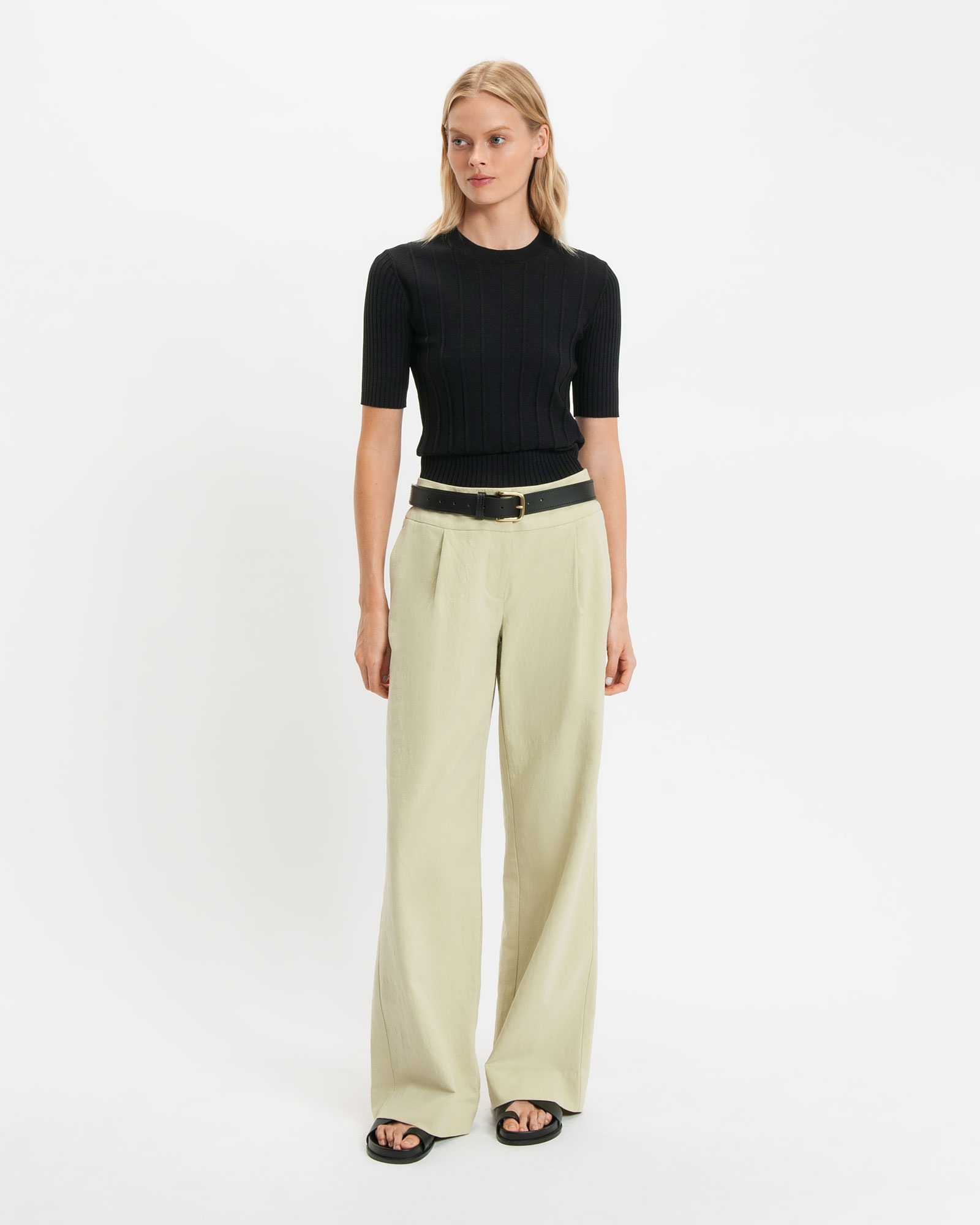 Pants | Cotton Linen Straight Leg Pant | 300 Sage