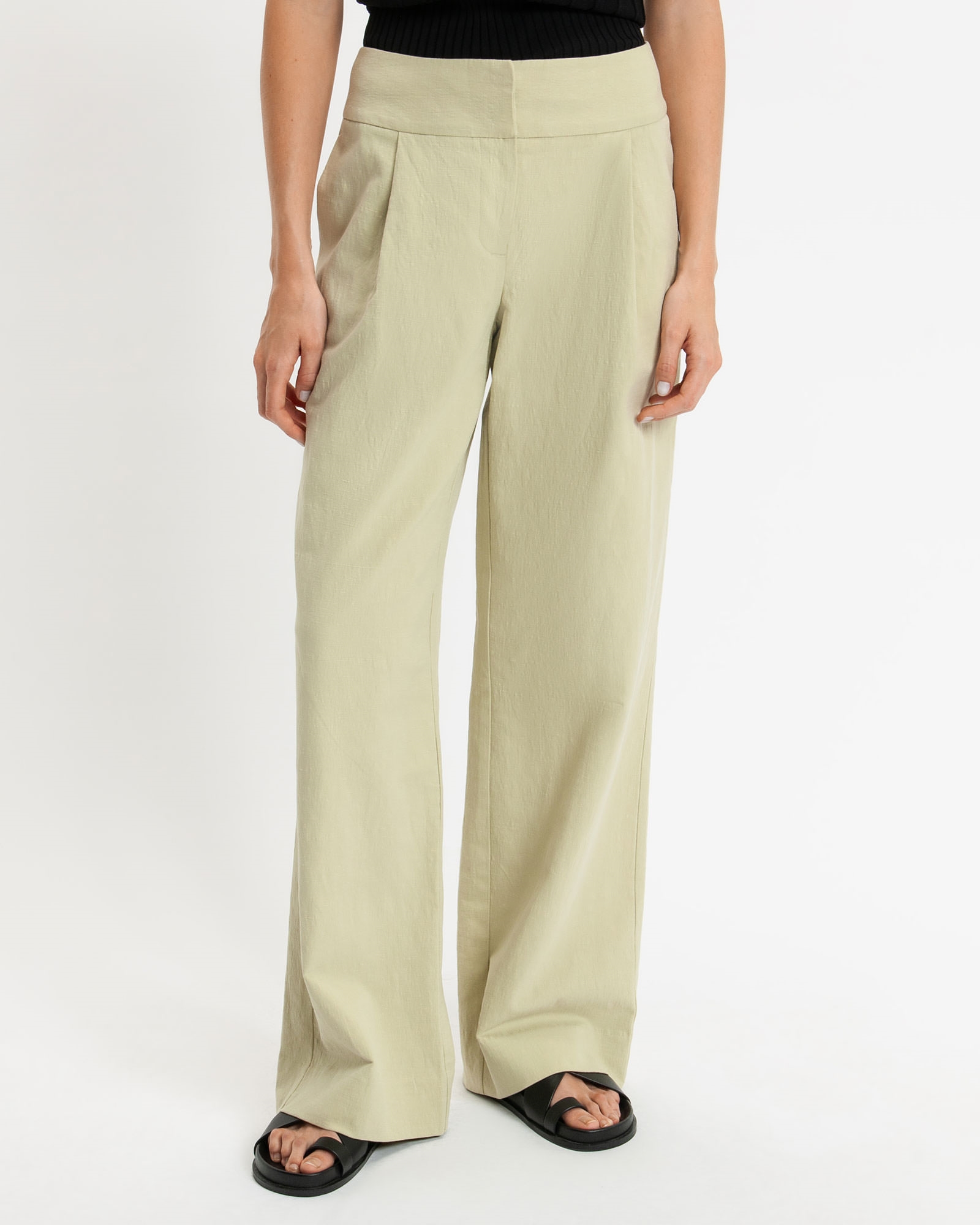 Pants  | Cotton Linen Straight Leg Pant | 300 Sage