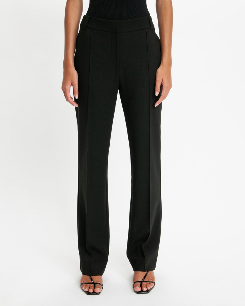 Pants | Stretch Suit Straight Leg Pant | 990 Black