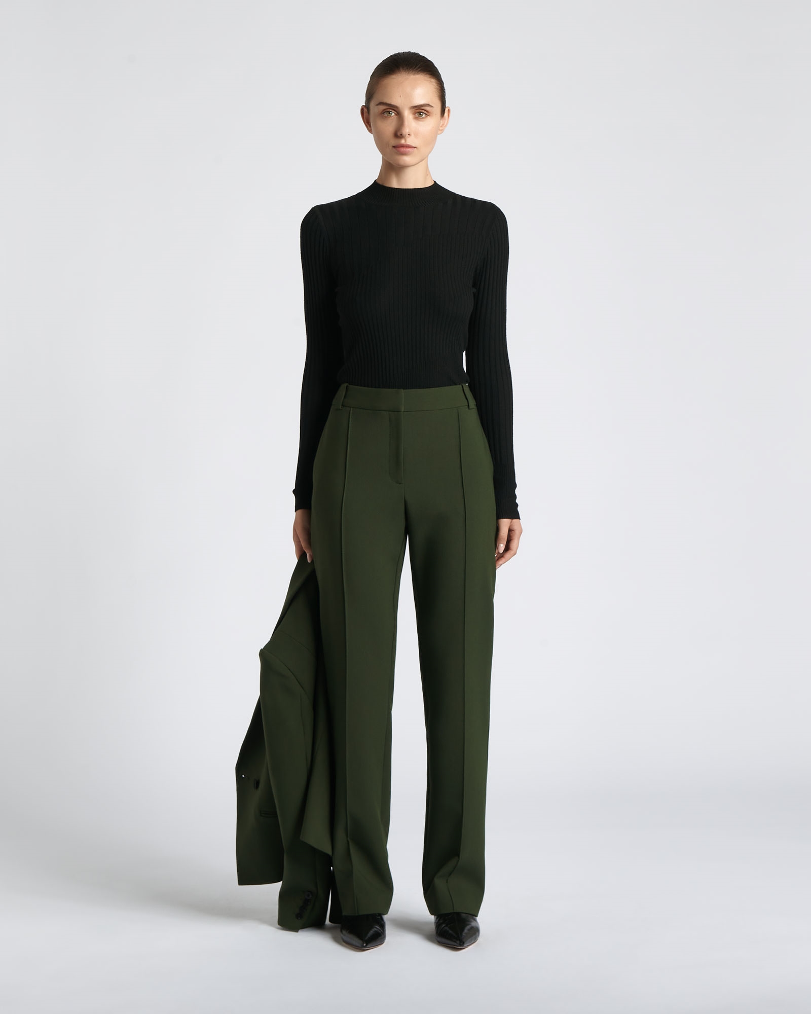 New Arrivals | Double Weave Straight Leg Pant | 366 Dark Olive