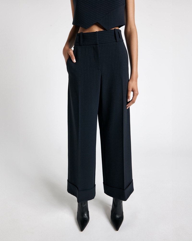 New Arrivals | Pinstripe Cropped Pant | 780 Ink