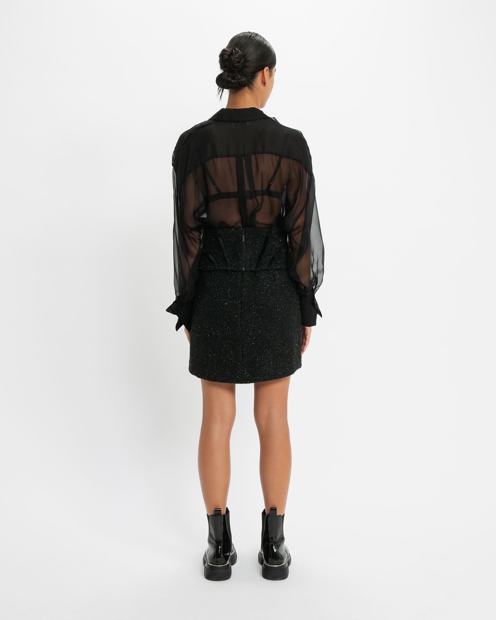 Tops and Shirts | Metallic Tweed Corset | 990 Black