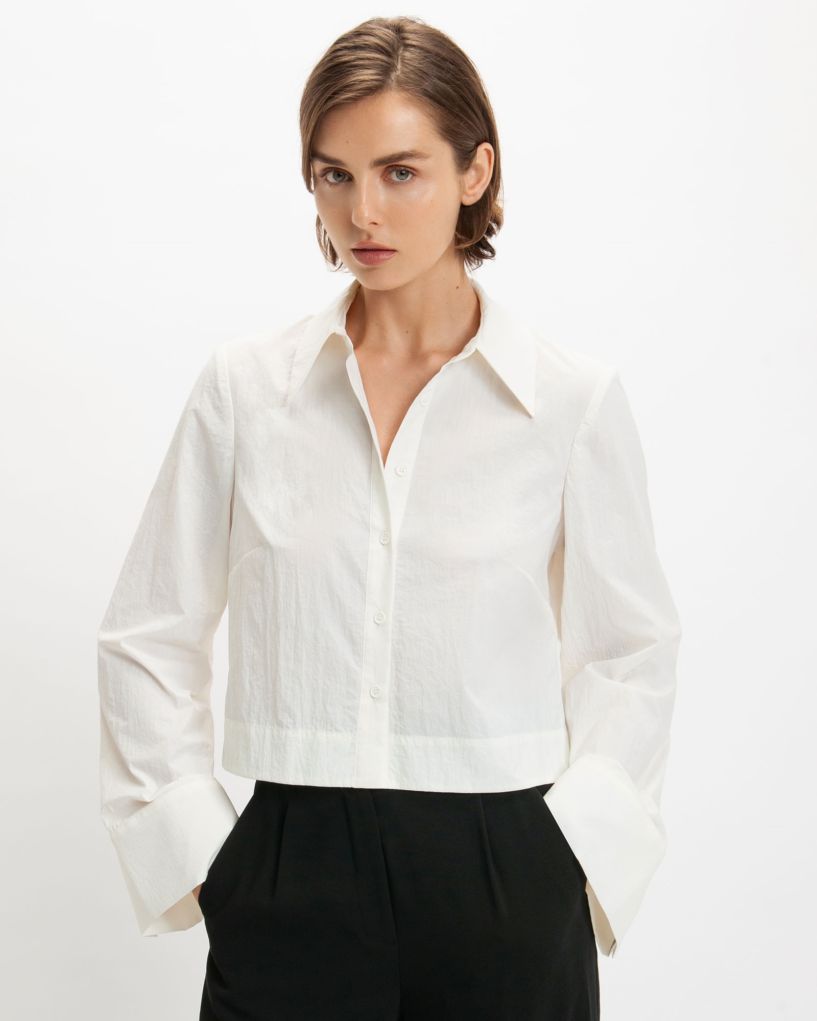 Cropped Nylon Shirt | Buy Tops and Shirts Online - Cue