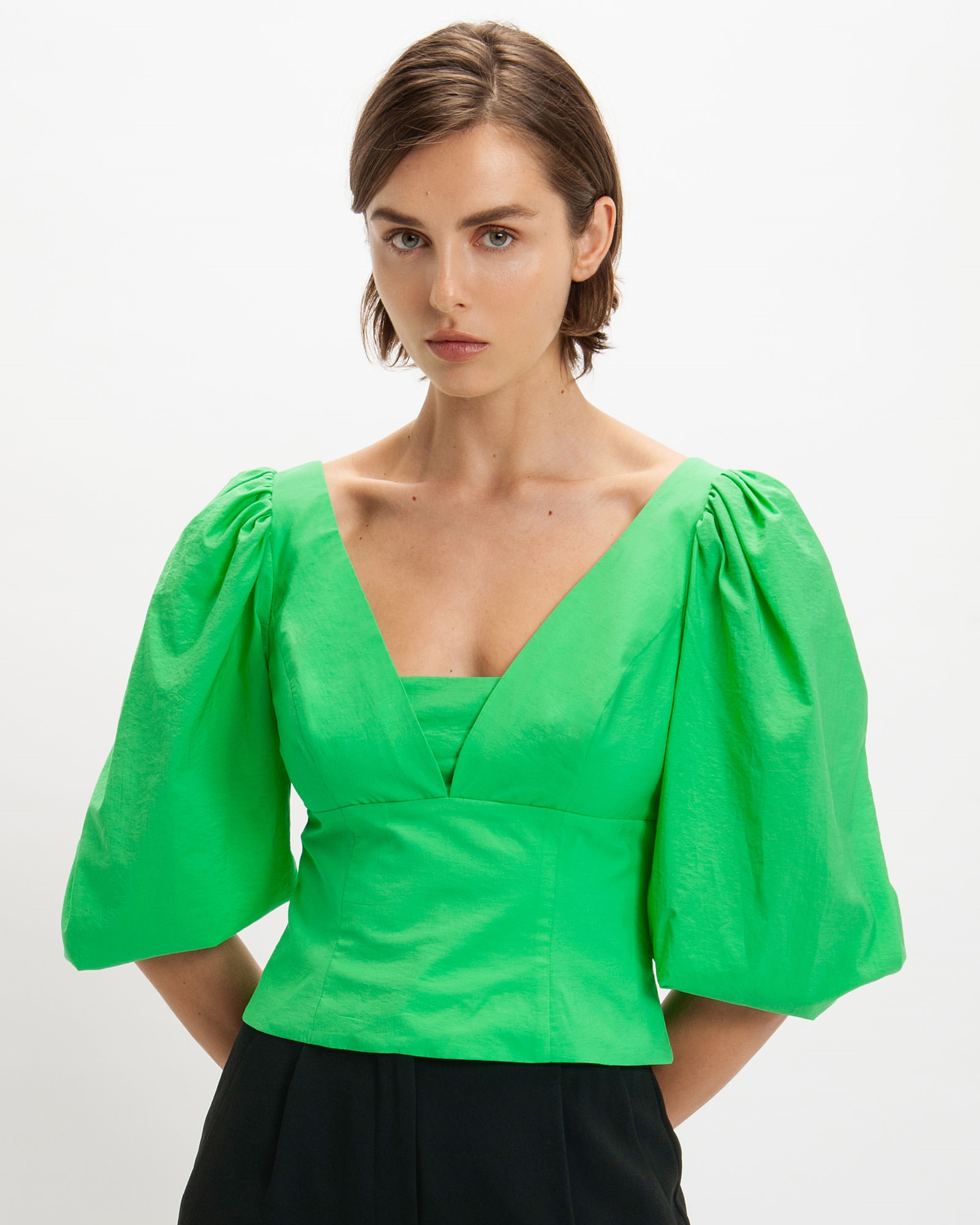 V Neck Puff Sleeve Top | Buy Dresses Online - Cue