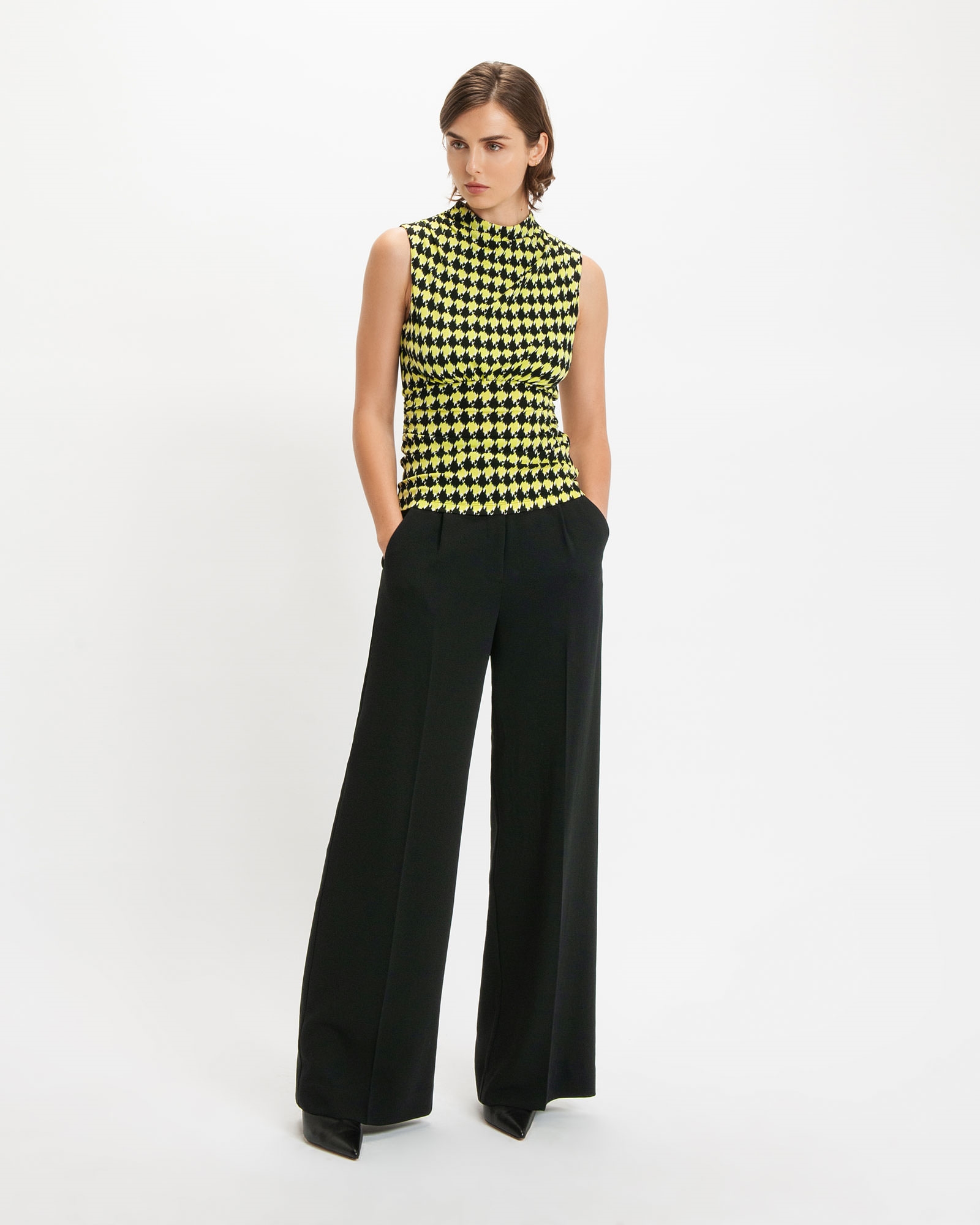 Tops and Shirts | Houndstooth Double Jersey Top | 375 Ultra Lime